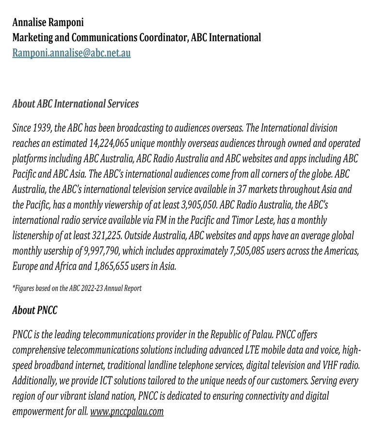 Abc Australia Launches Full Channel Service In The Republic Of Palau 02